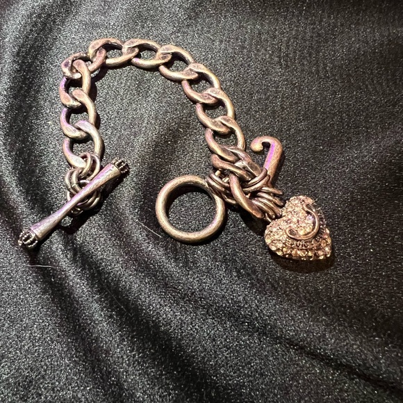 Vintage juicy couture charm bracelet. With puffy rhinestone heart - Picture 1 of 3